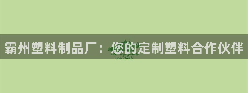 2007so太阳集团下载：霸州塑料制品厂：您的定制塑料合作伙